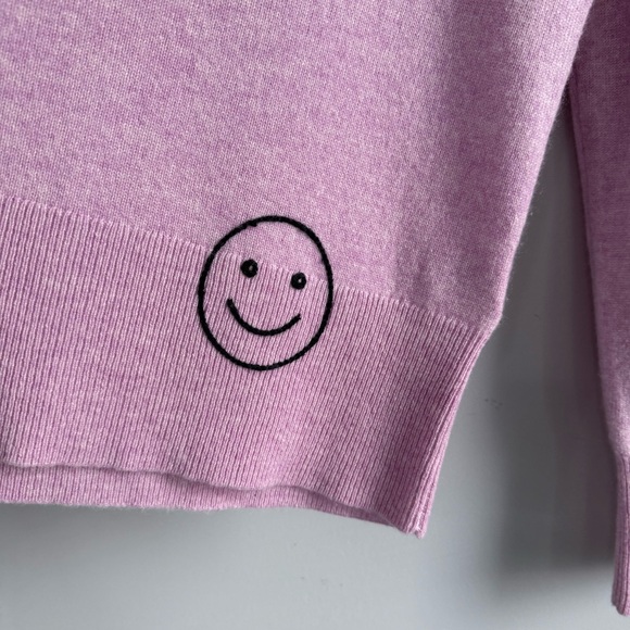 J. Crew Cashmere Classic Fit Crewneck Sweater with Embroidery Pink XS BA402 - Picture 7 of 13